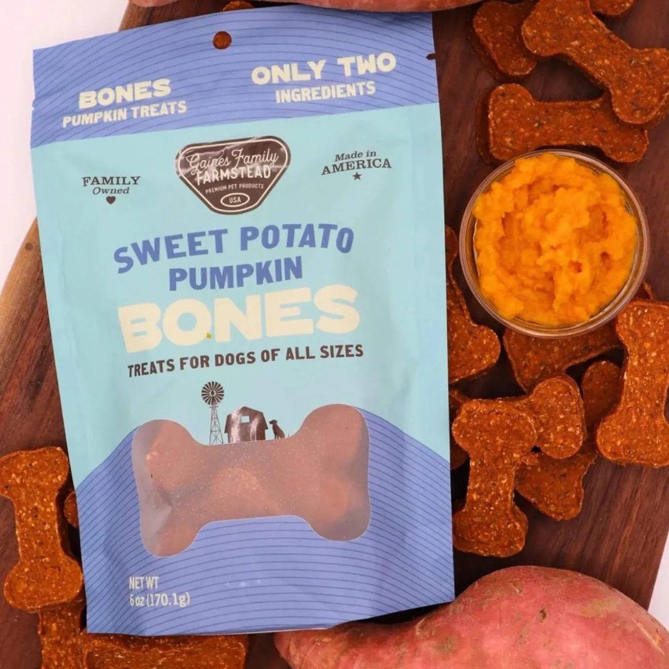 Gaines Family Farmstead Sweet Potato Bones Dog Treats