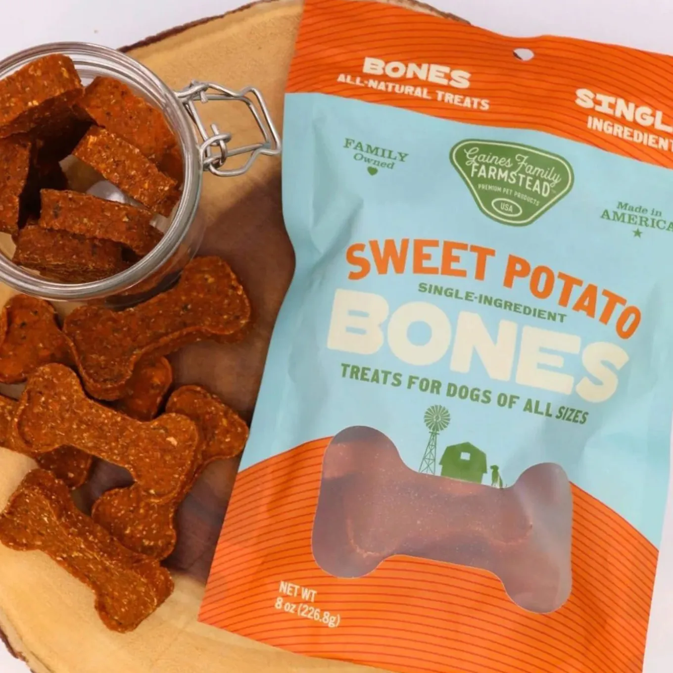 Gaines Family Farmstead Sweet Potato Bones Dog Treats