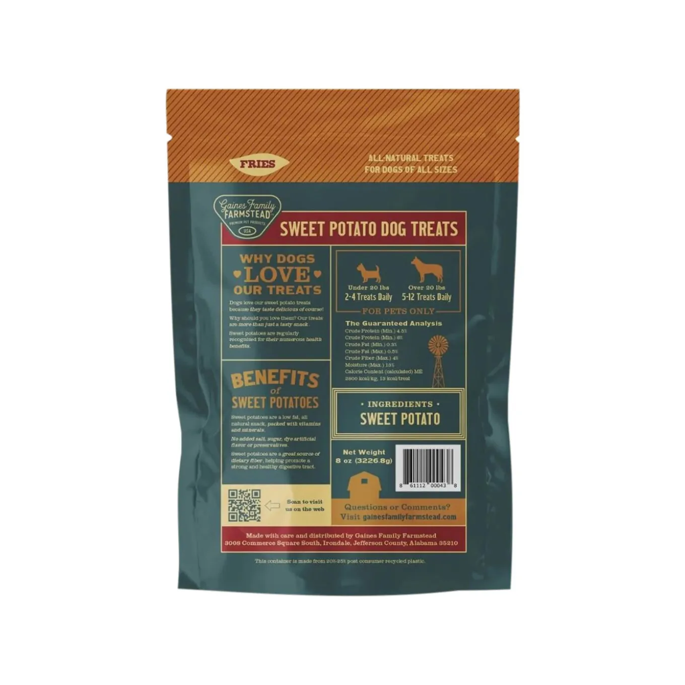 Gaines Family Farmstead Sweet Potato Fries Dog Treats