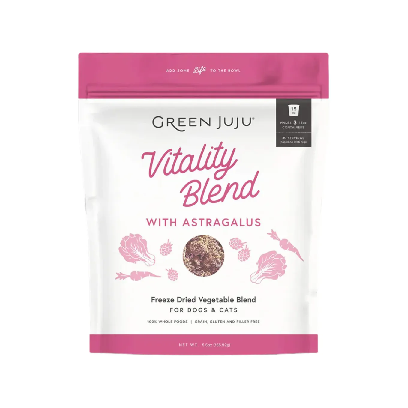Green Juju Freeze Dried Vegetable Blend Meal Topper for Dogs & Cats