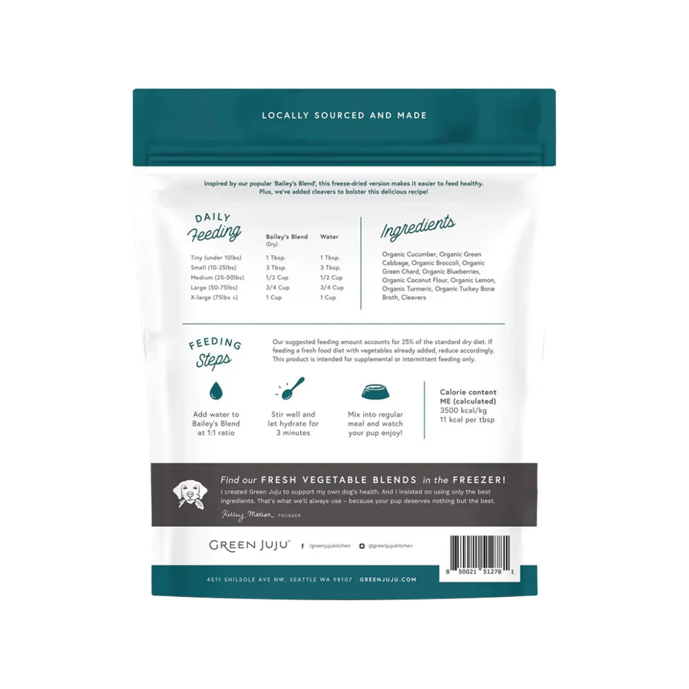 Green Juju Freeze Dried Vegetable Blend Meal Topper for Dogs & Cats