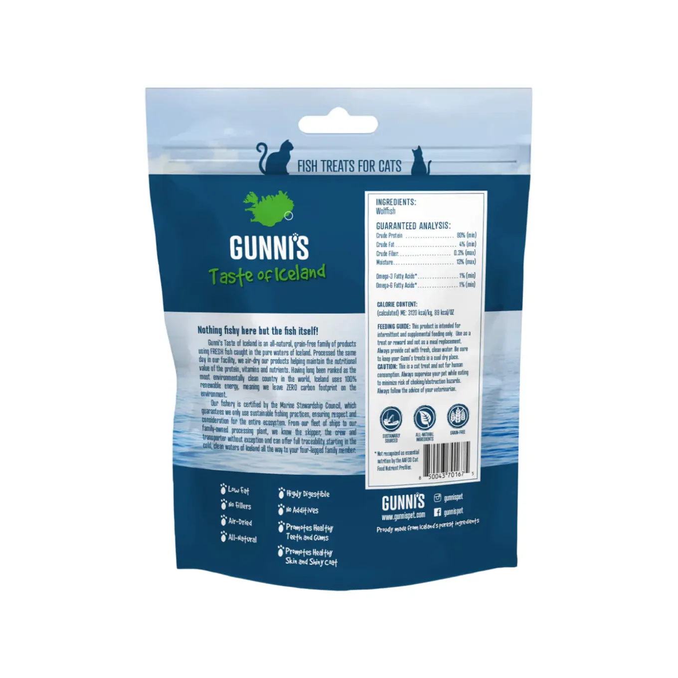 Gunni's Taste of Iceland Single Ingredient Fish Cat Treats