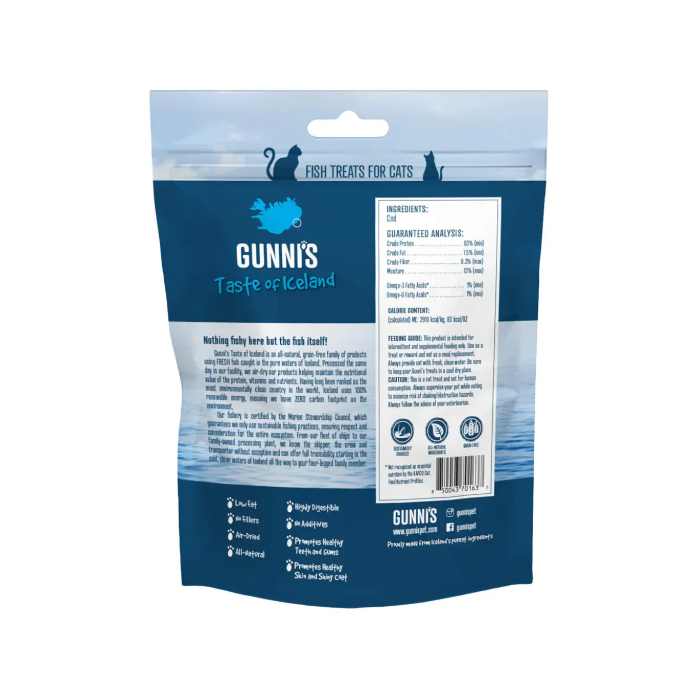 Gunni's Taste of Iceland Single Ingredient Fish Cat Treats