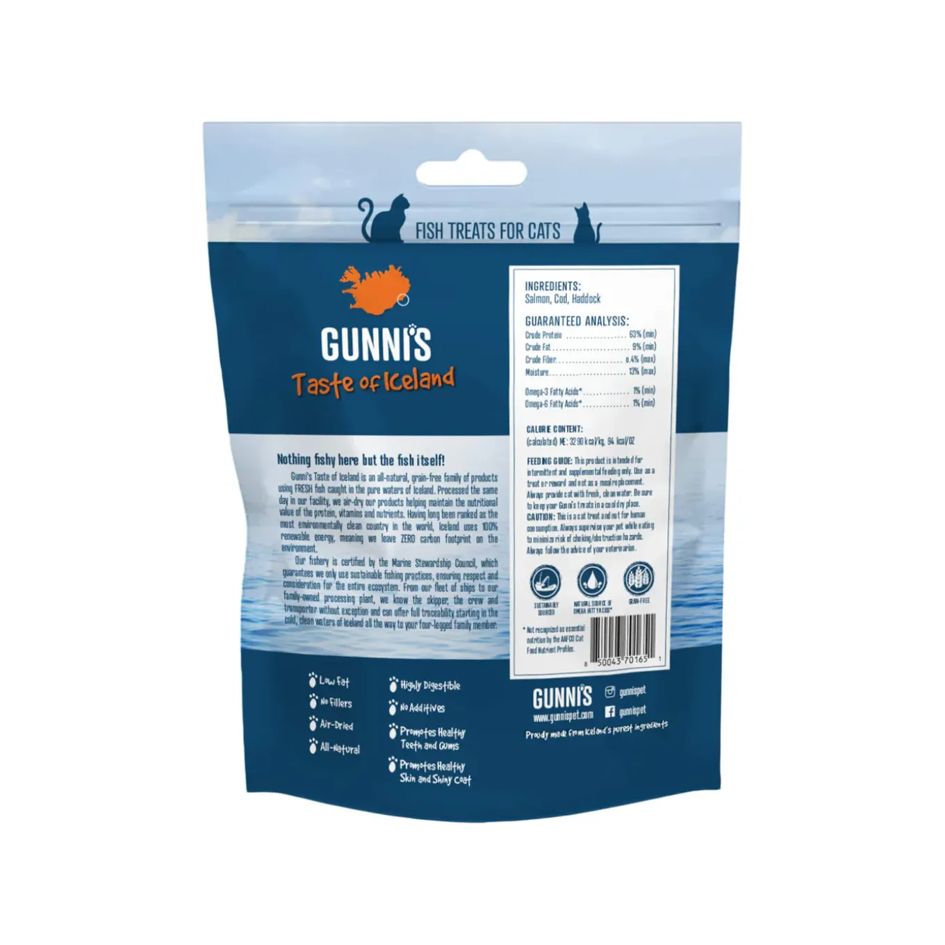 Gunni's Taste of Iceland Single Ingredient Fish Cat Treats