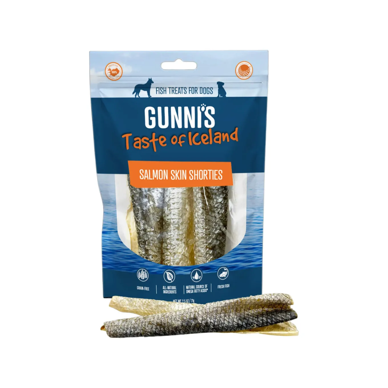Gunni's Taste of Iceland Fish Skin Shorties Dog Treats