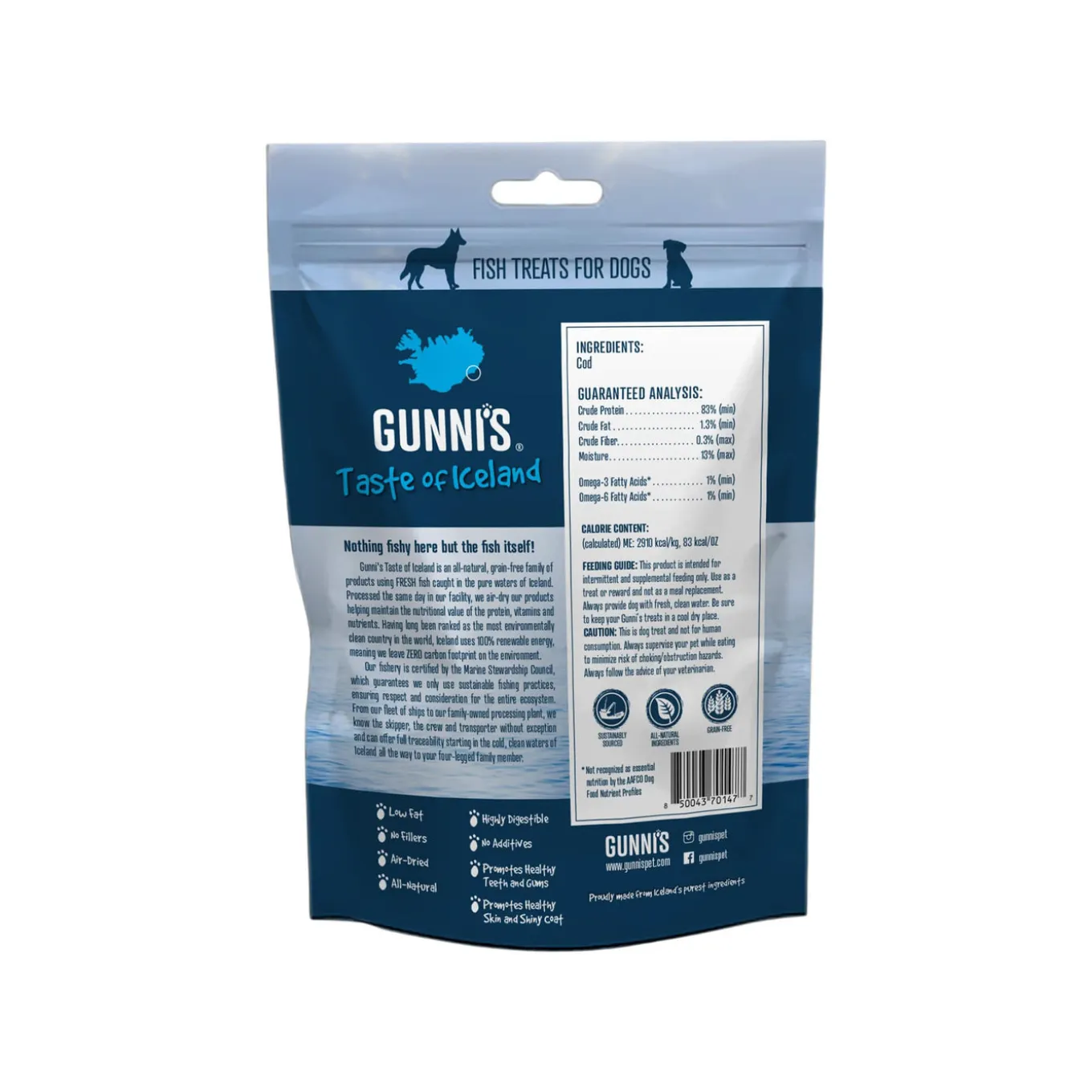 Gunni's Taste of Iceland Fish Wafers Dog Treats