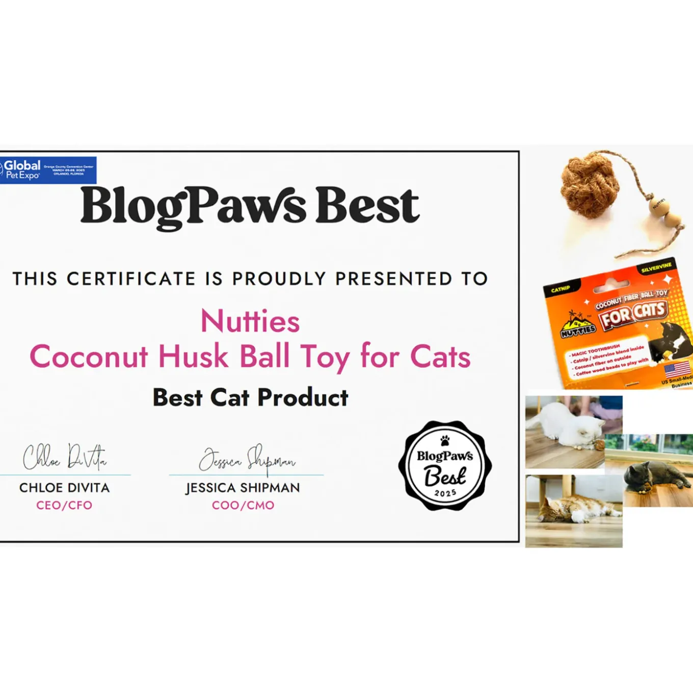 Healthy Pet World Nutties Coconut Husk Dental Cat Toy