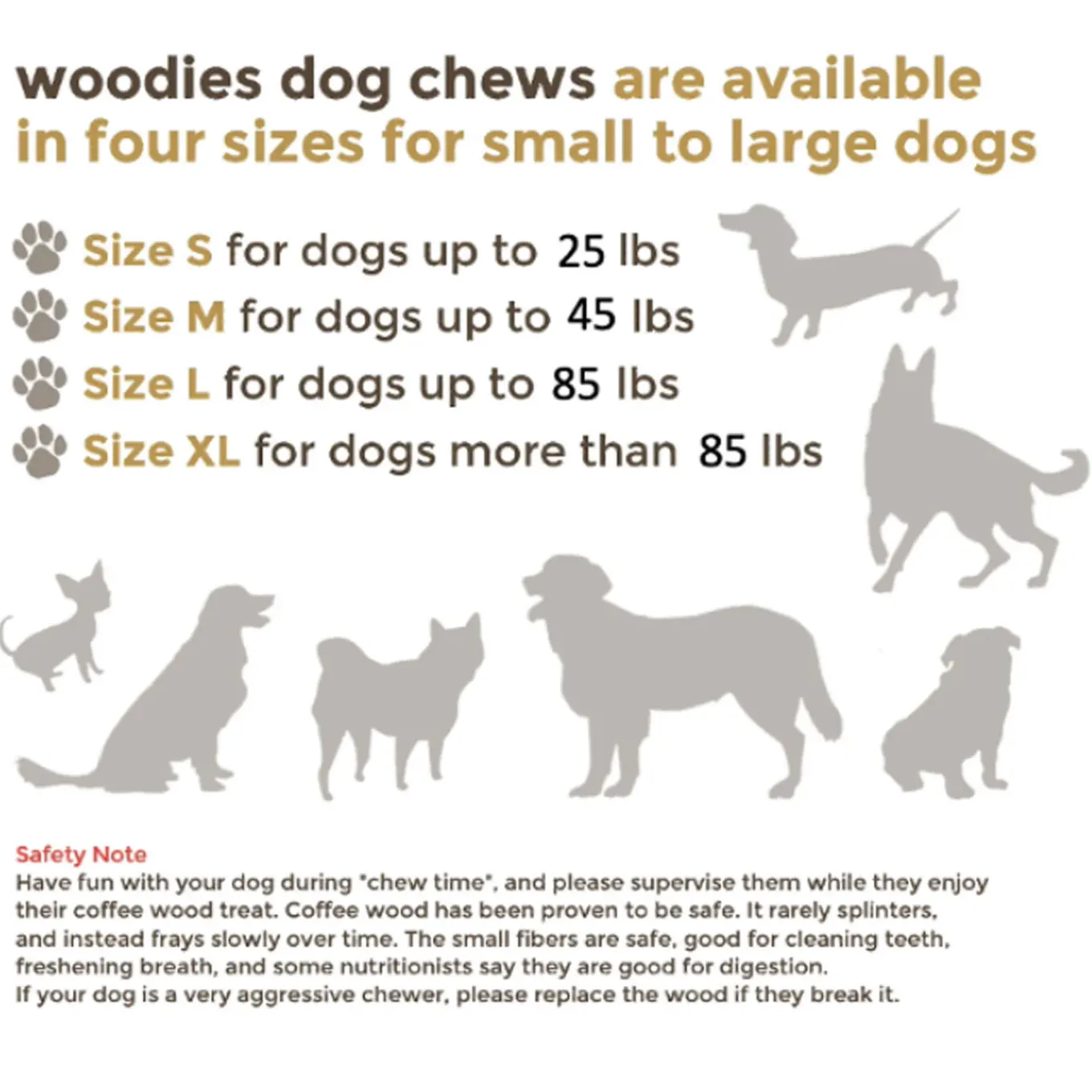 Healthy Pet World Woodies Coffee Wood Chews for Dogs