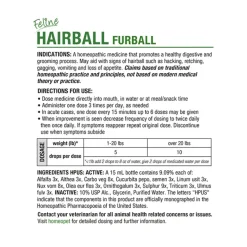 HomeoPet Feline Homeopathic Furball Relief Drops for Cats