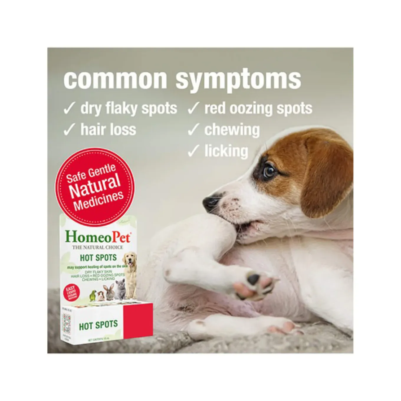 HomeoPet Homeopathic Hot Spots Skin Treatment Drops for Dogs & Cats