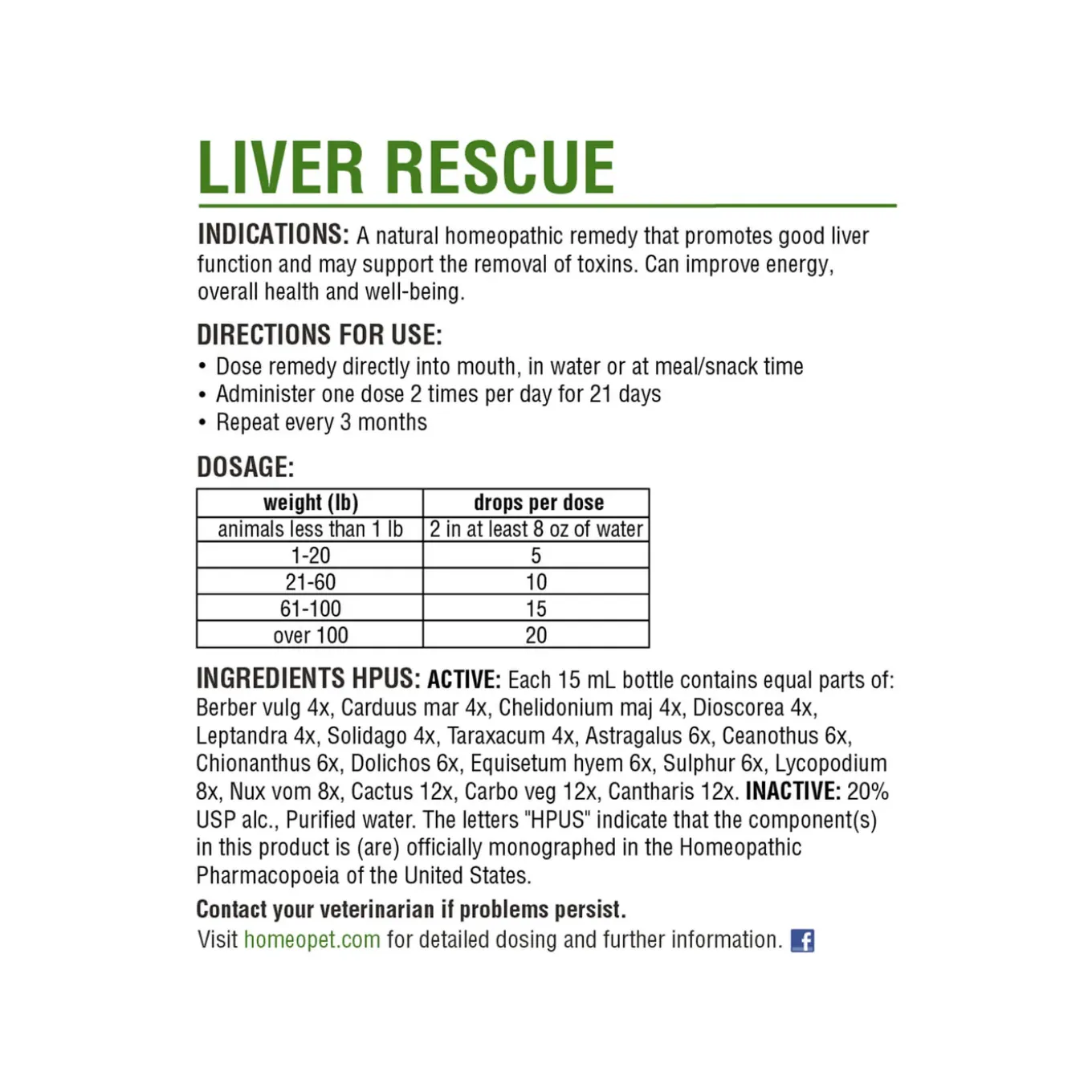 HomeoPet Liver Rescue