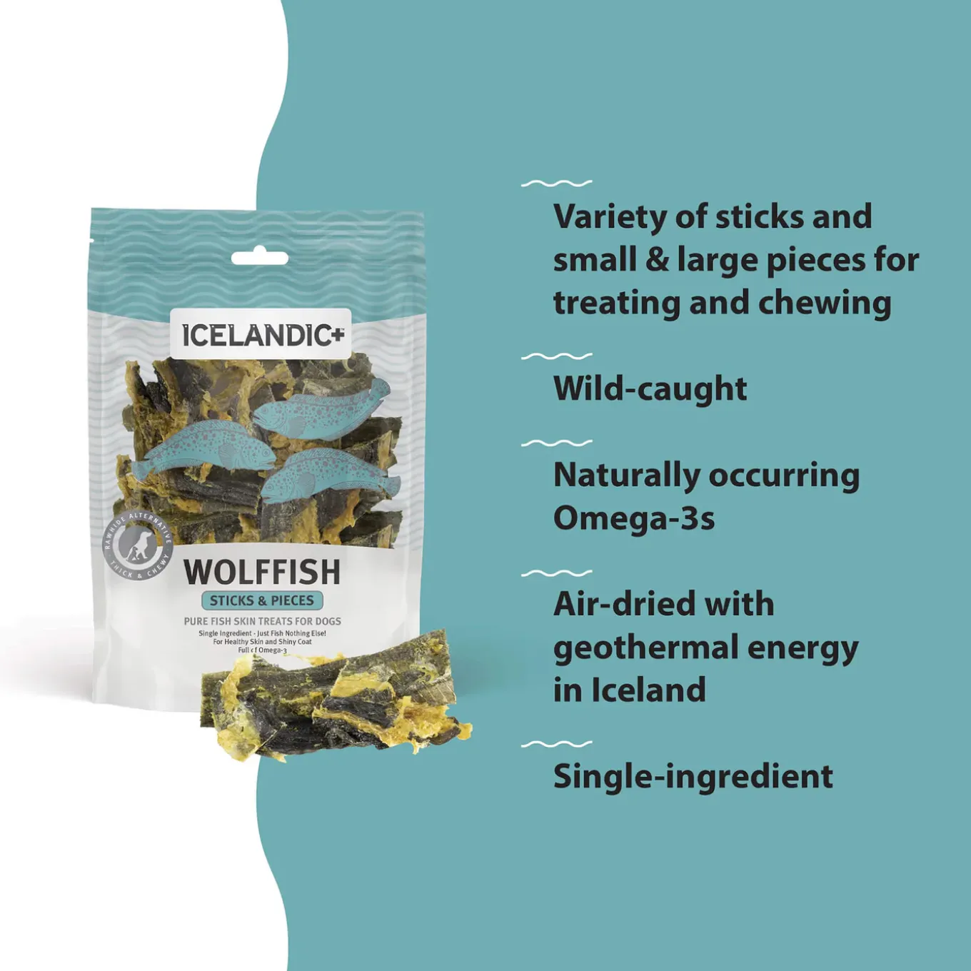 Icelandic+ Single Ingredient Wolffish Chews for Dogs