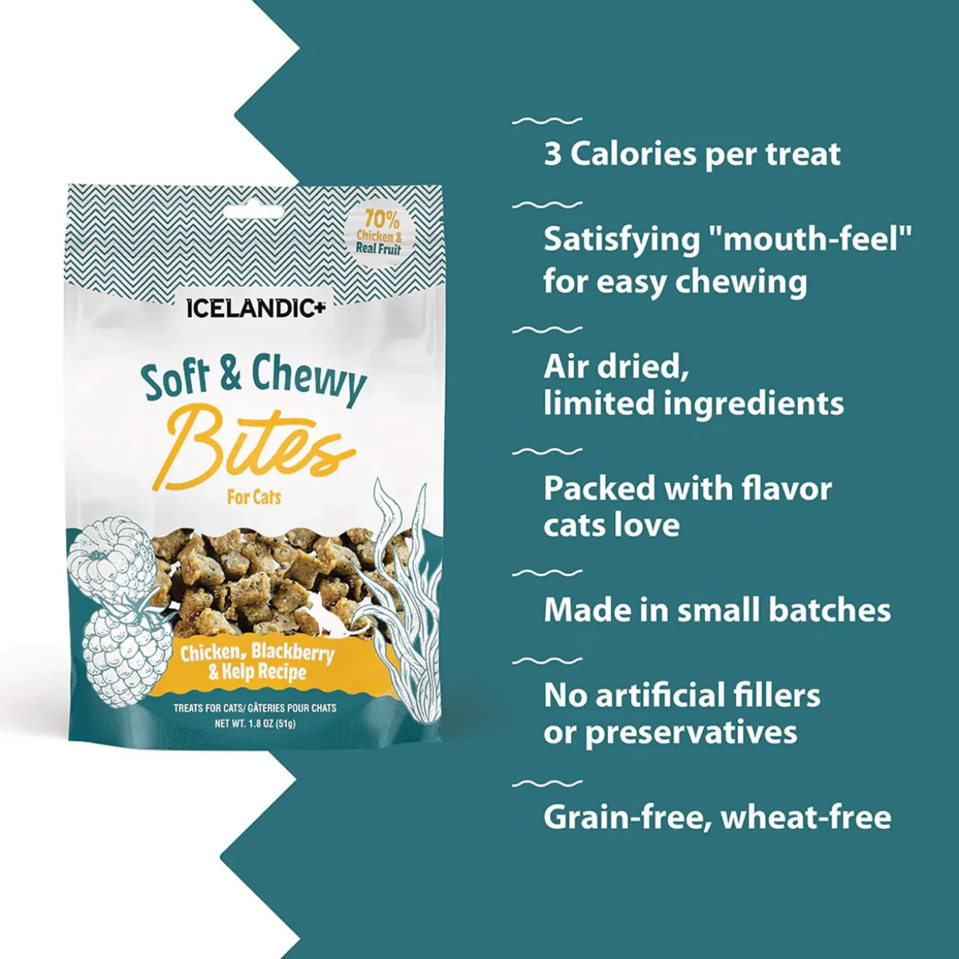 Icelandic+ Soft & Chewy Bites with Kelp for Cats