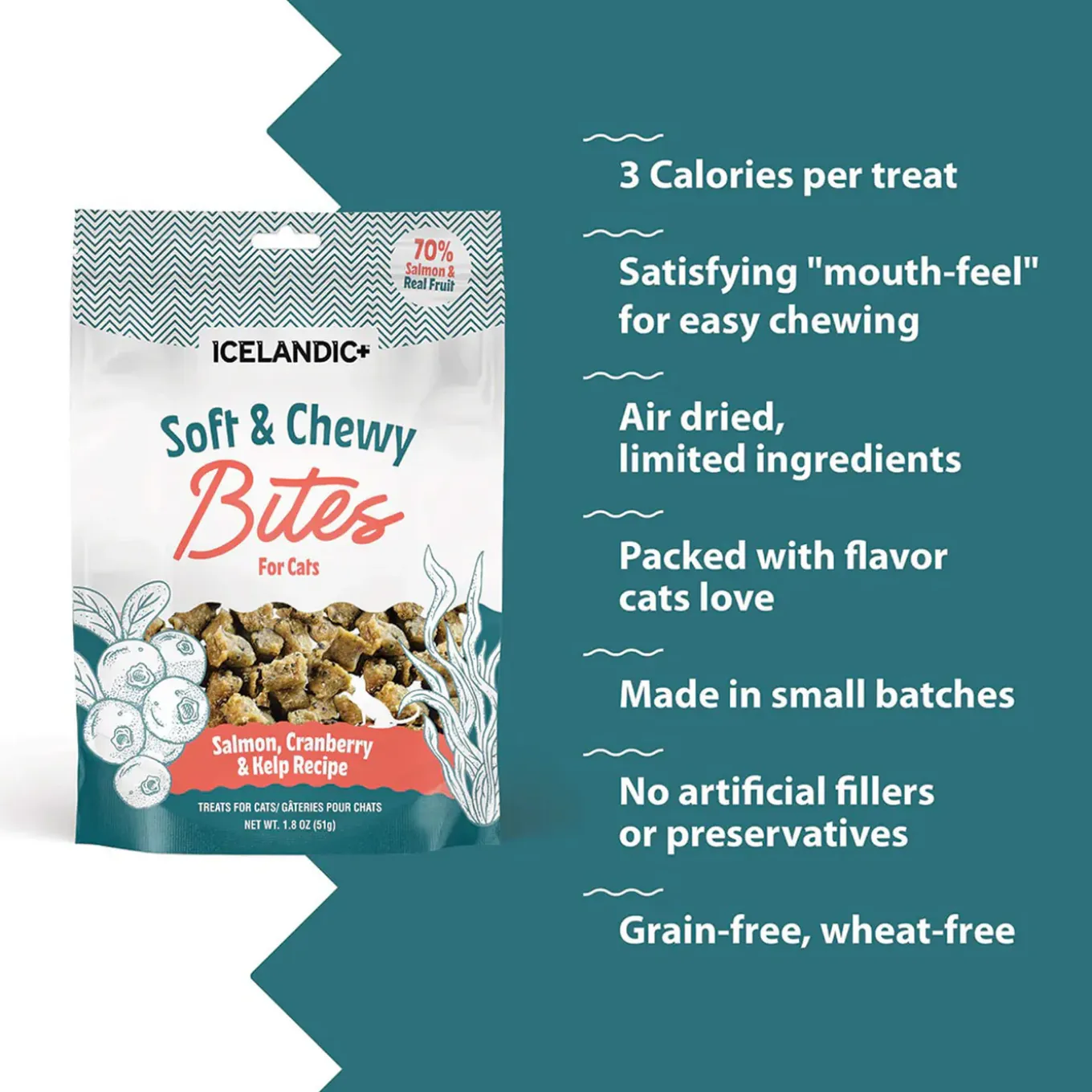 Icelandic+ Soft & Chewy Bites with Kelp for Cats