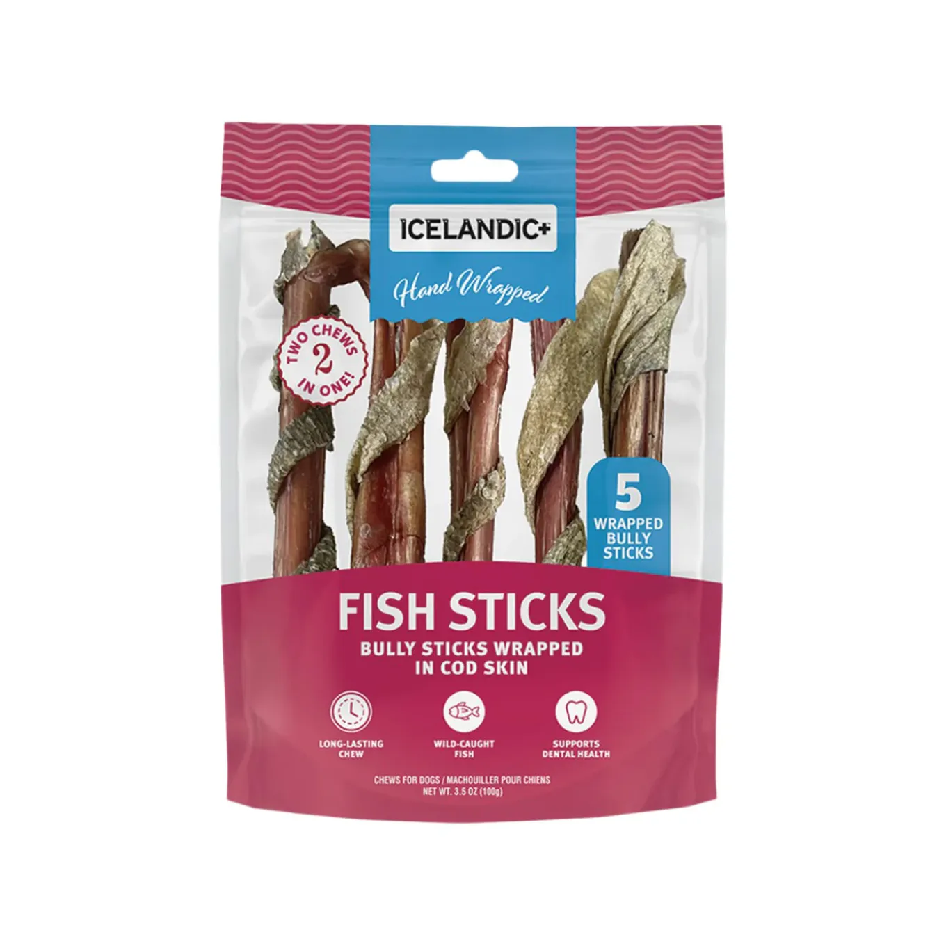 Icelandic+ Fish Sticks Bully Sticks Wrapped with Cod Skins