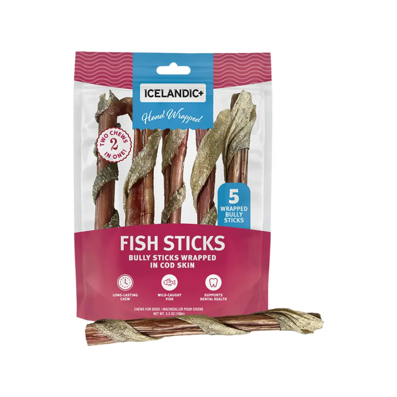 Icelandic+ Fish Sticks Bully Sticks Wrapped with Cod Skins