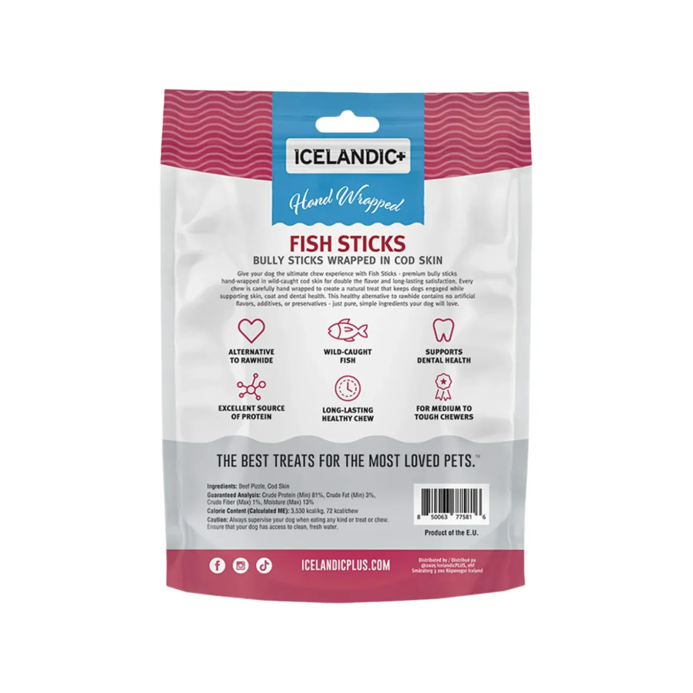 Icelandic+ Fish Sticks Bully Sticks Wrapped with Cod Skins