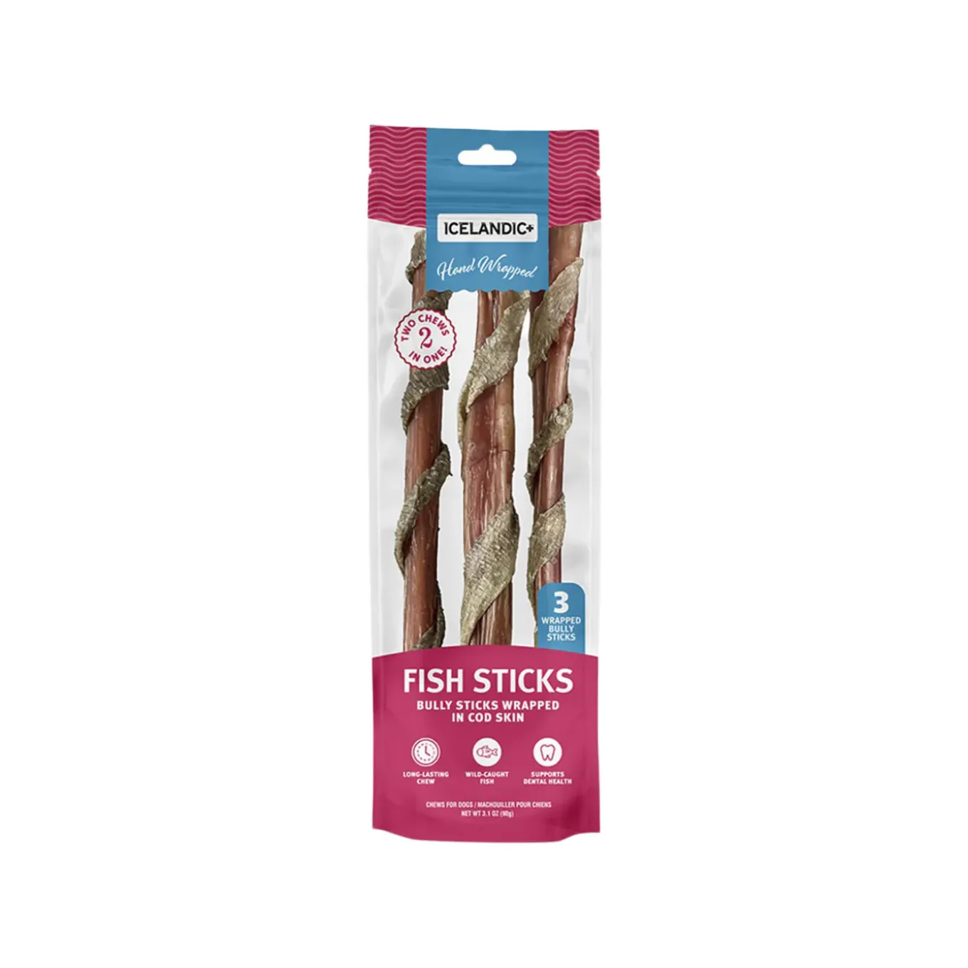 Icelandic+ Fish Sticks Bully Sticks Wrapped with Cod Skins