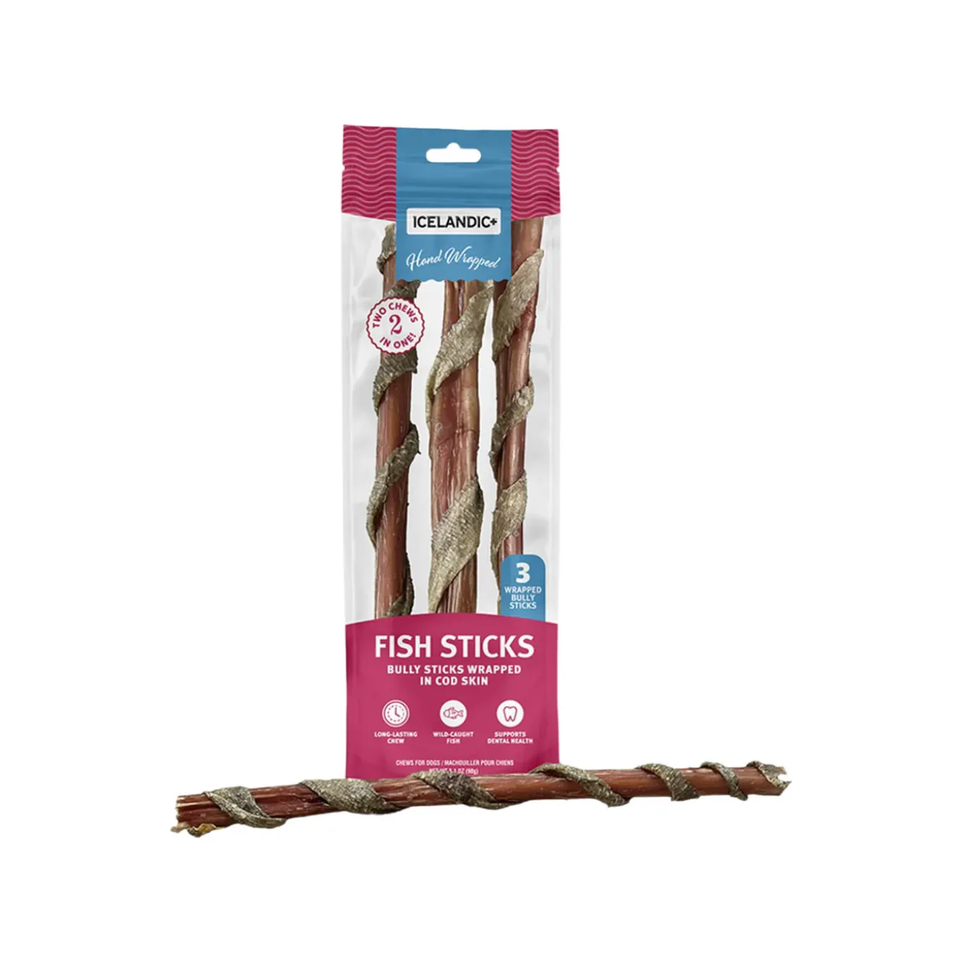 Icelandic+ Fish Sticks Bully Sticks Wrapped with Cod Skins