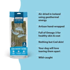Icelandic+ Wild-Caught Cod Short Skins for Dogs