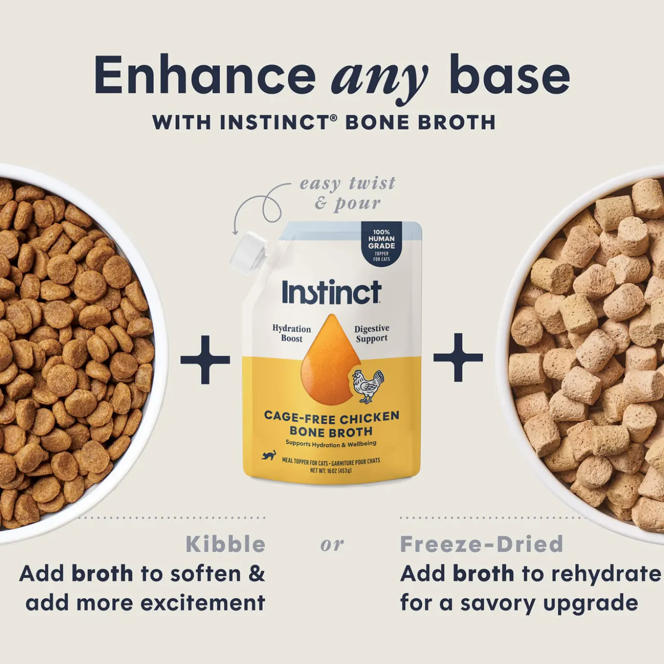 Instinct Human Grade Bone Broth Meal Topper for Cats