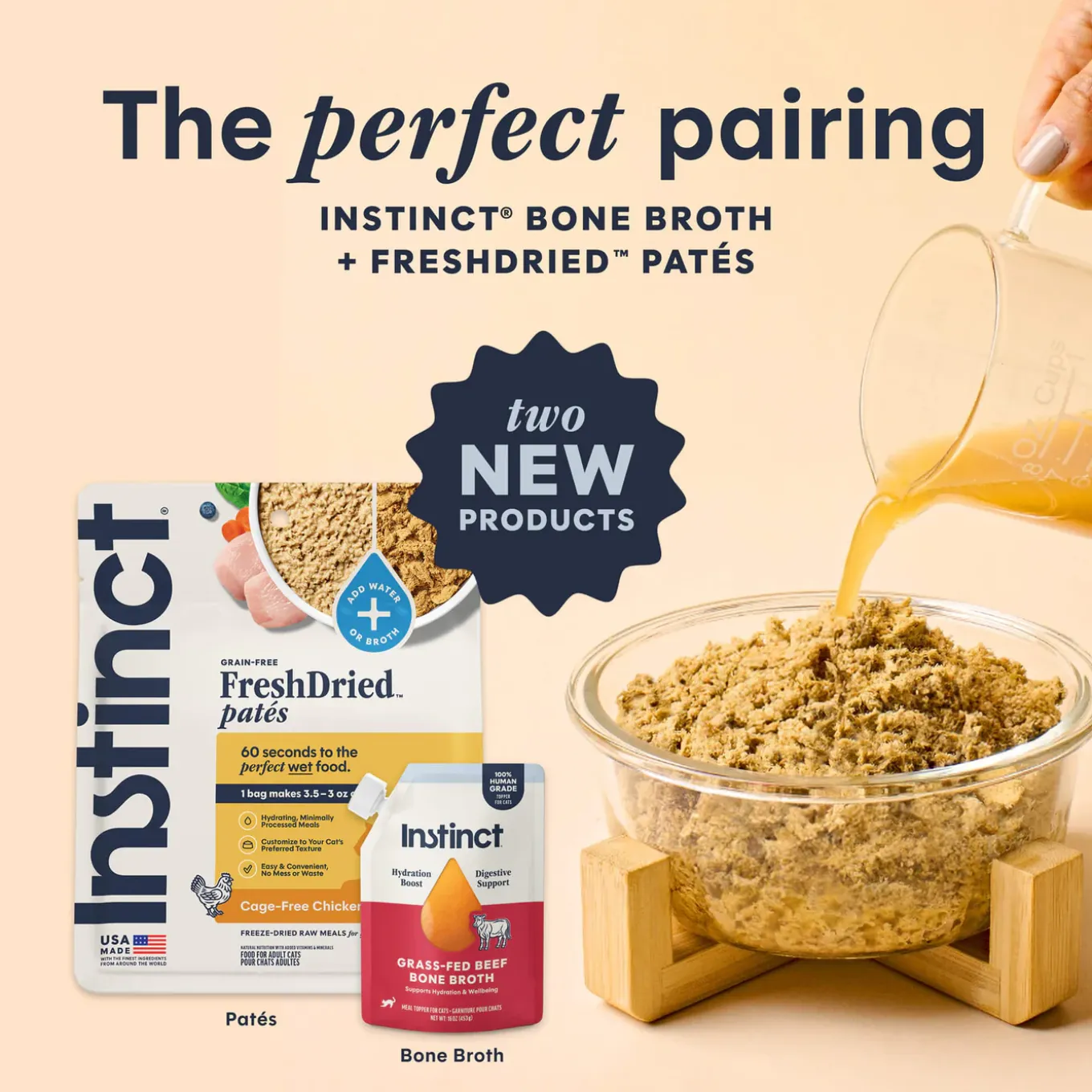 Instinct Human Grade Bone Broth Meal Topper for Cats