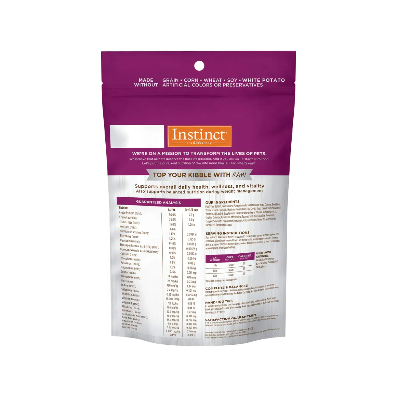 Instinct Raw Boost Mixers Multivitamin Topper for Cats