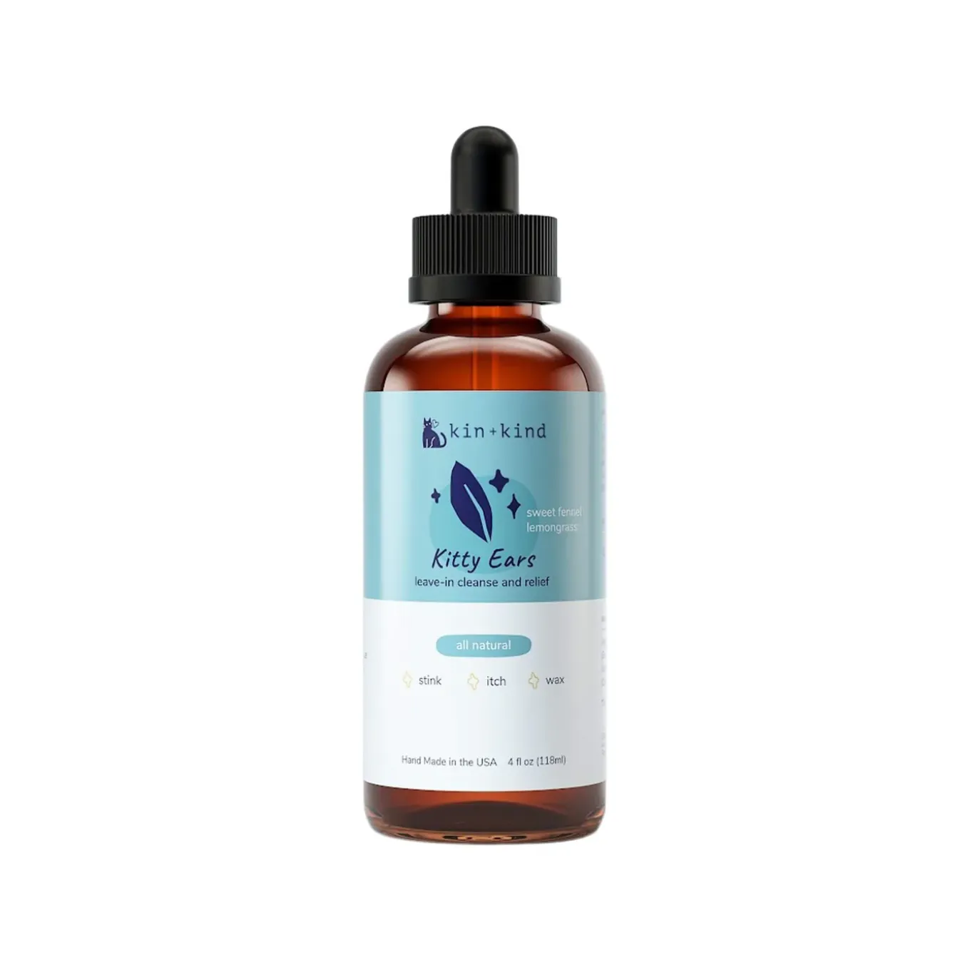 Kin + Kind Natural Kitty Ear Cleaner for Cats
