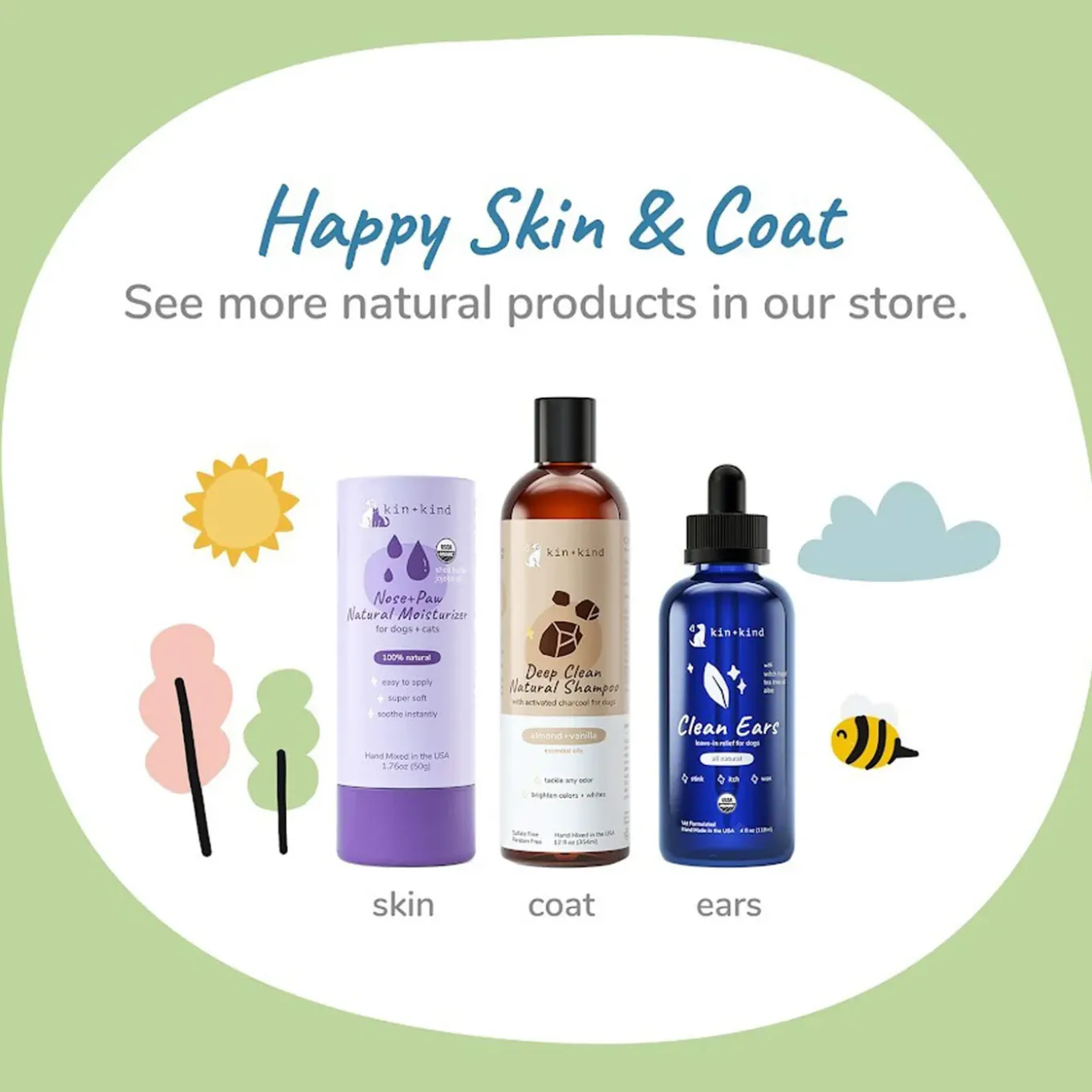 Kin + Kind Natural Kitty Ear Cleaner for Cats