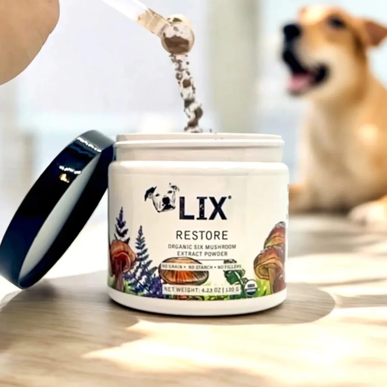 LIX Restore Organic Mushroom Powder for Dogs & Cats