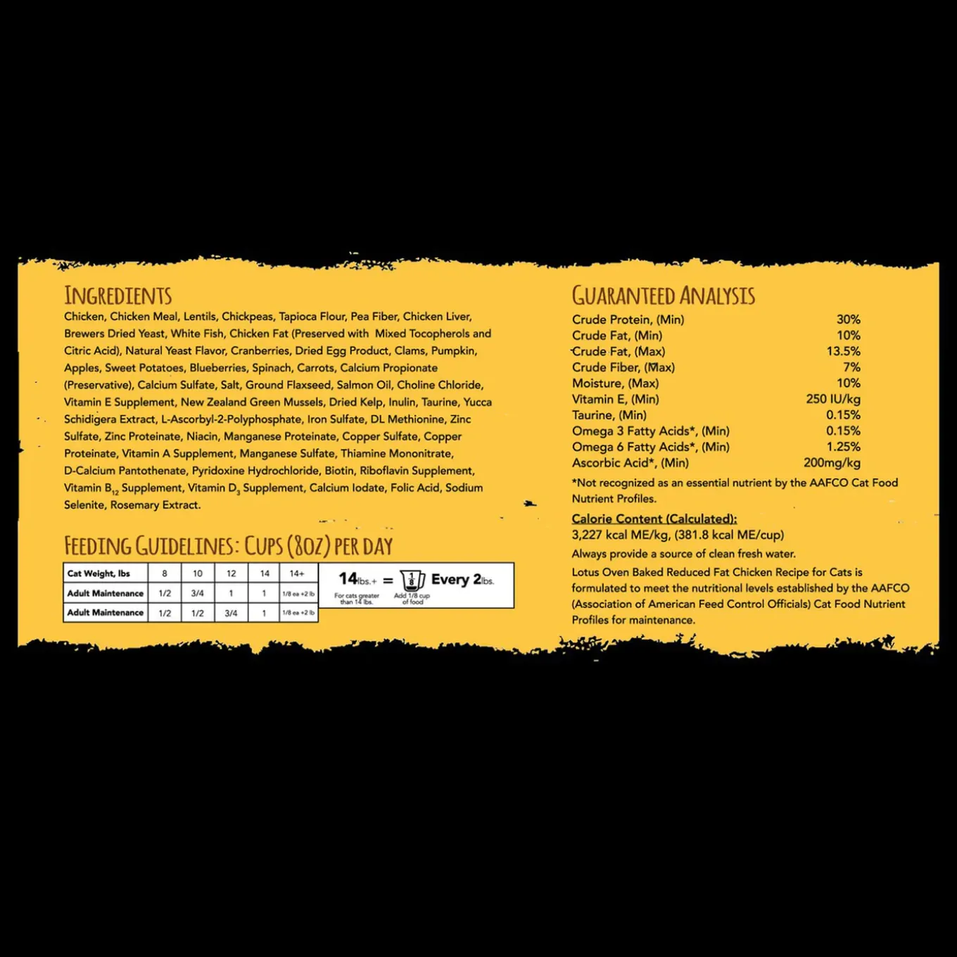 Lotus Oven Baked Kibble Low Fat Grain Free Dry Cat Food