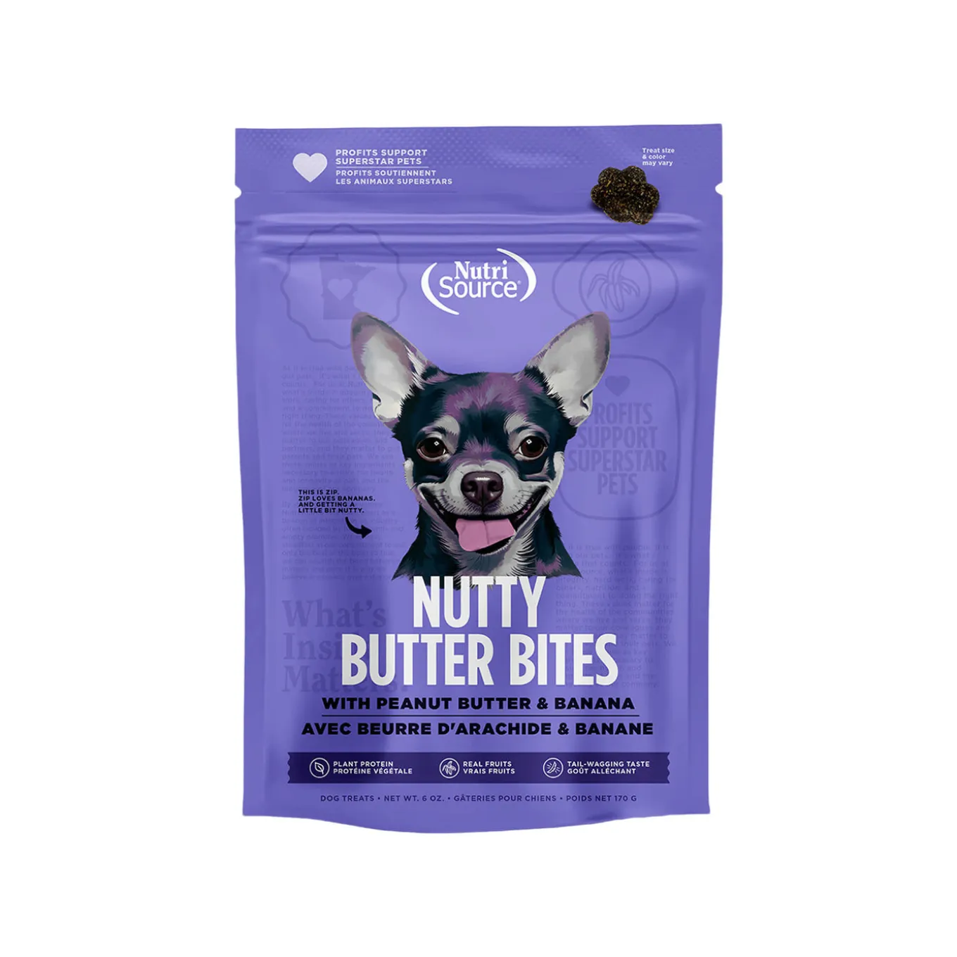 Nutrisource Nutty Butter Bites Plant Protein Dog Treats