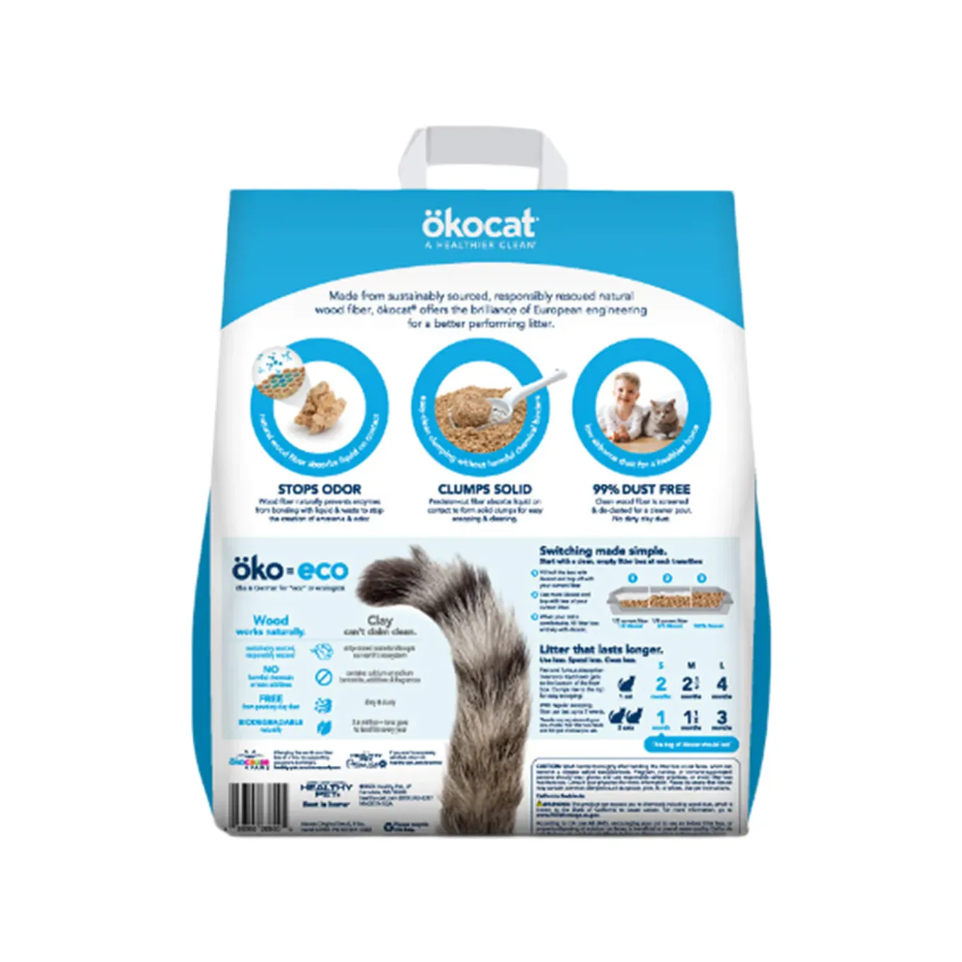 OKOcat Natural Wood Clumping Cat Litter