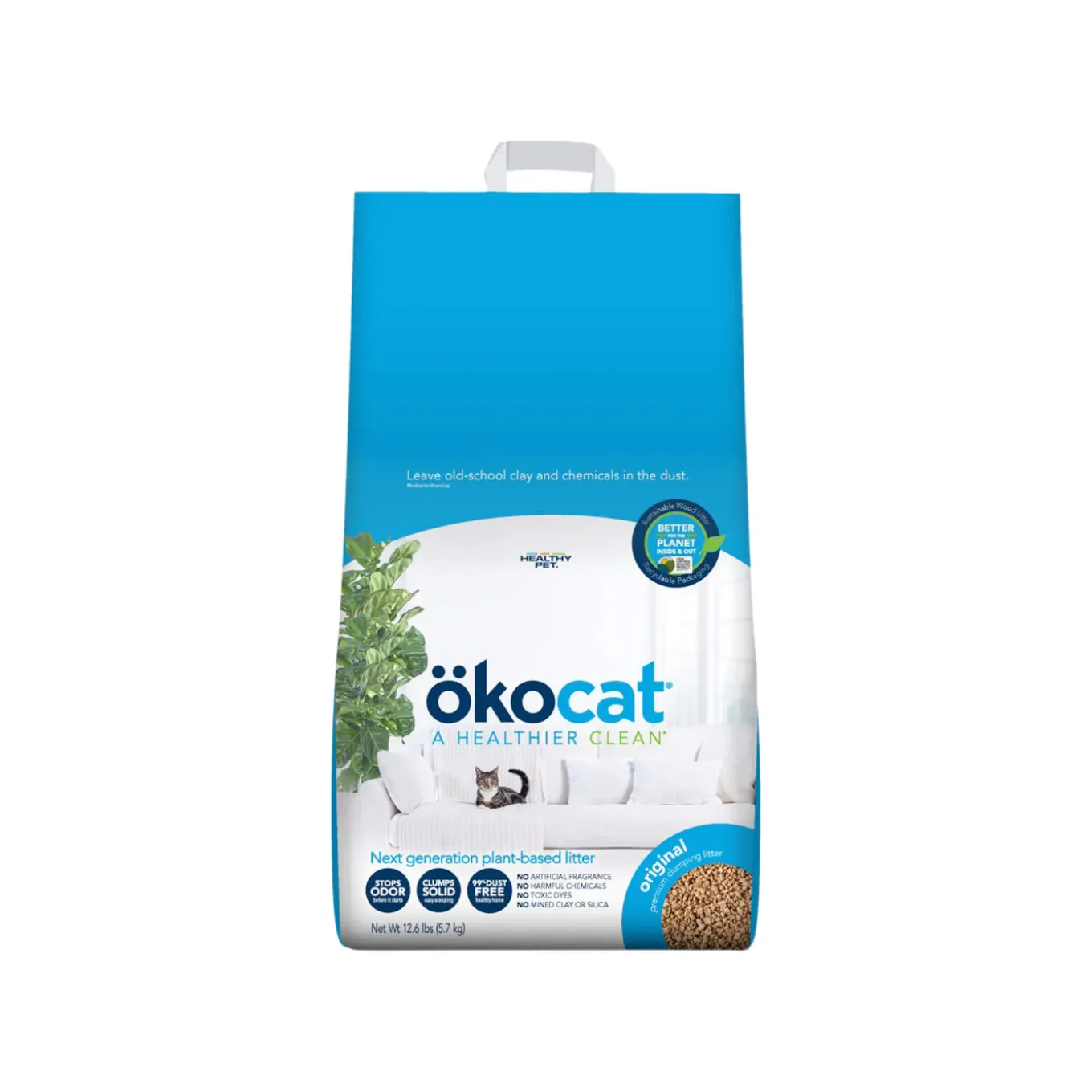 OKOcat Natural Wood Clumping Cat Litter