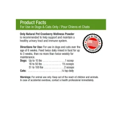 Only Natural Pet Cranberry Wellness Extract Supplement for Dogs & Cats