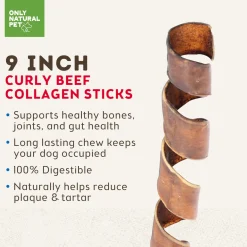 Only Natural Pet Curly Beef Collagen Stick for Dogs
