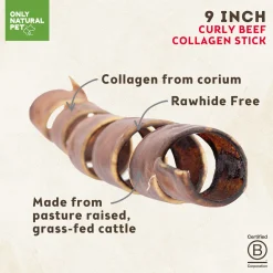 Only Natural Pet Curly Beef Collagen Stick for Dogs