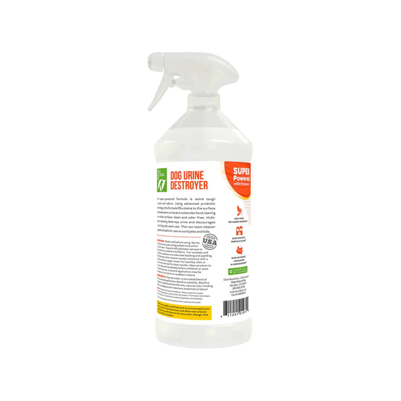 Only Natural Pet Dog Urine Stain & Odor Destroyer Probiotic Spray for Dogs 32 oz
