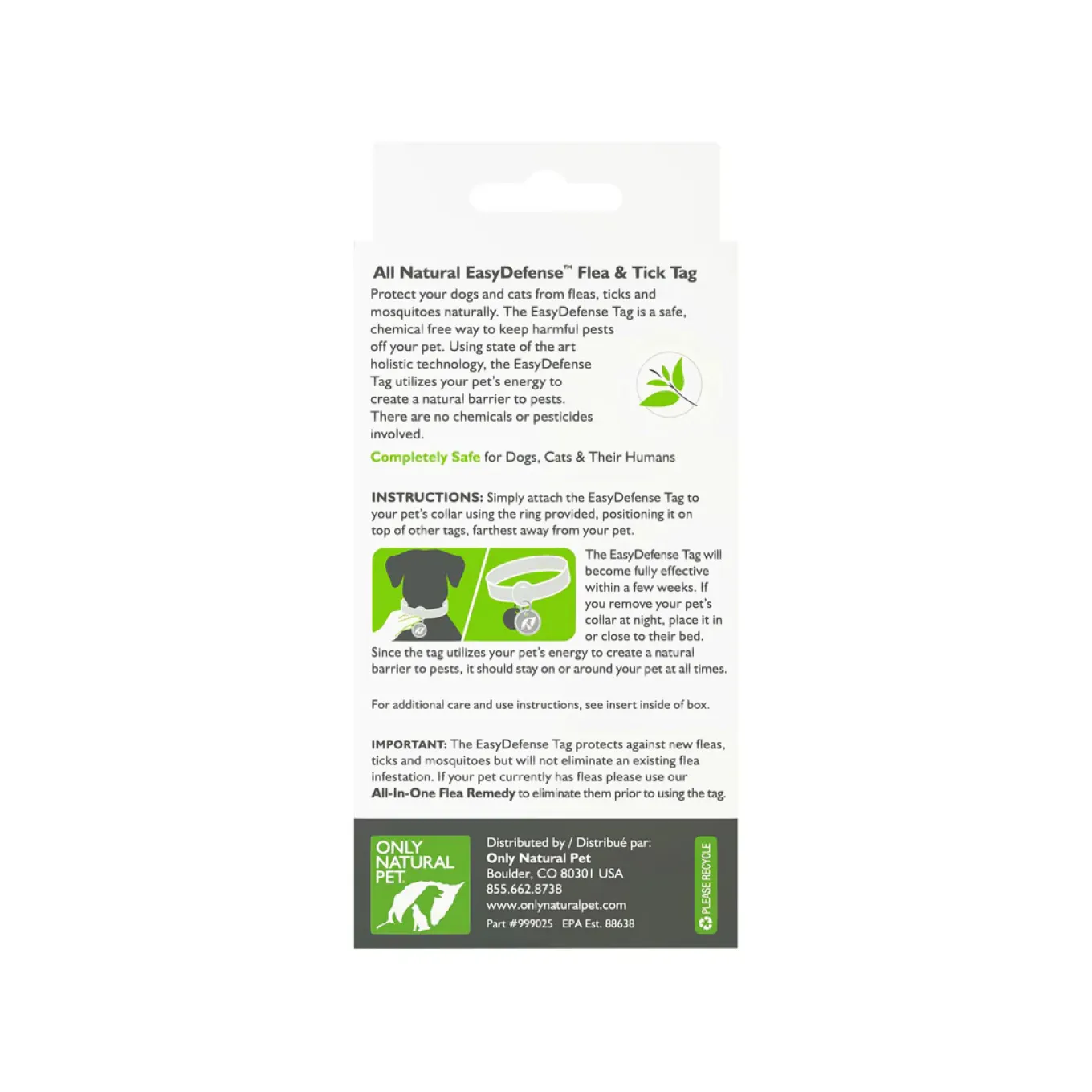 Only Natural Pet Easy Defense Flea & Tick Tag for Dogs & Cats Promo