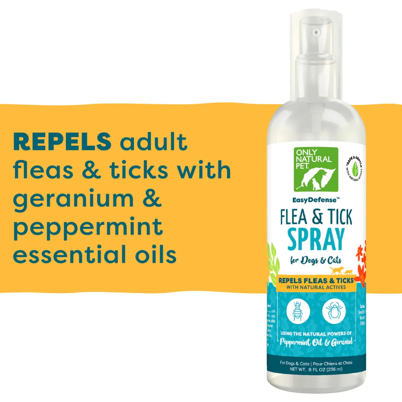 Only Natural Pet EasyDefense Flea & Tick Spray for Dogs & Cats