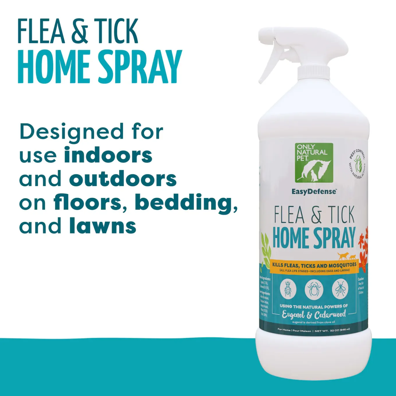 Only Natural Pet EasyDefense Flea & Tick Home Spray for Dogs & Cats