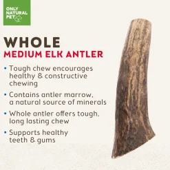 Only Natural Pet Medium Whole Elk Antler for Dogs