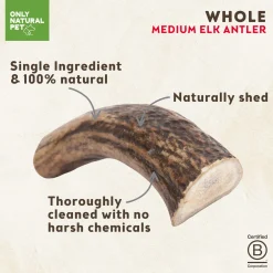 Only Natural Pet Medium Whole Elk Antler for Dogs
