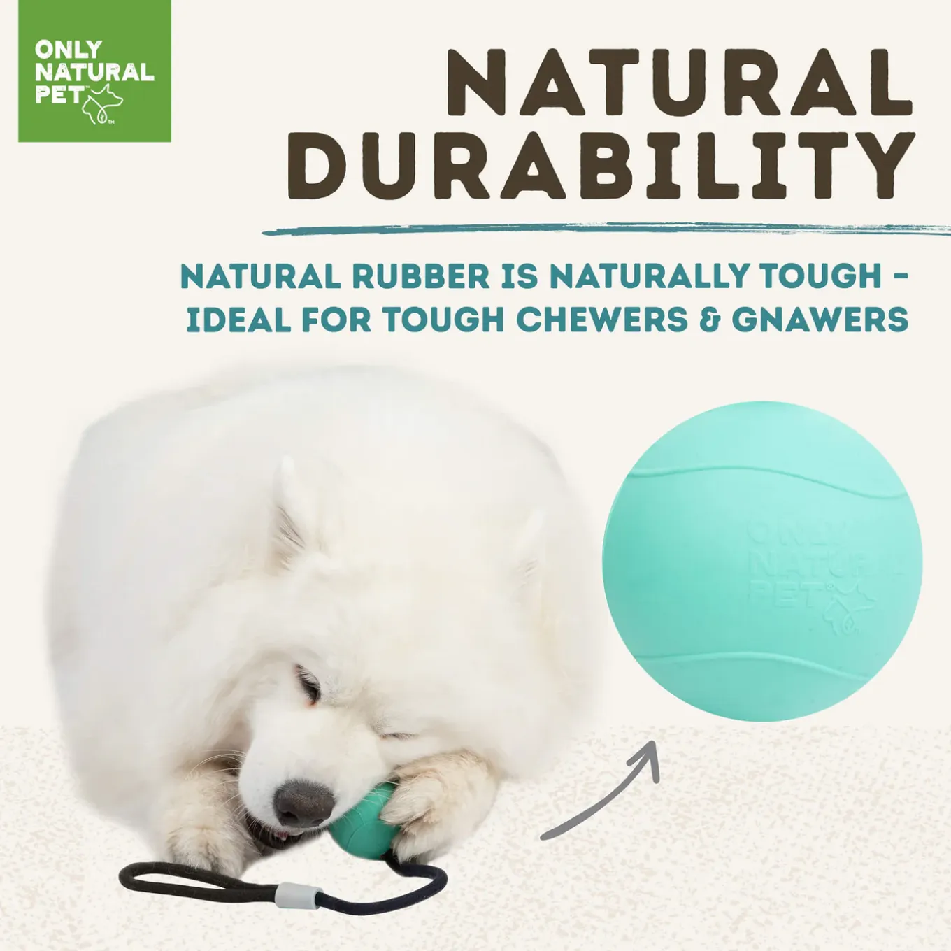 Only Natural Pet Natural Rubber Bond Building Fetch and Tug Dog Toys