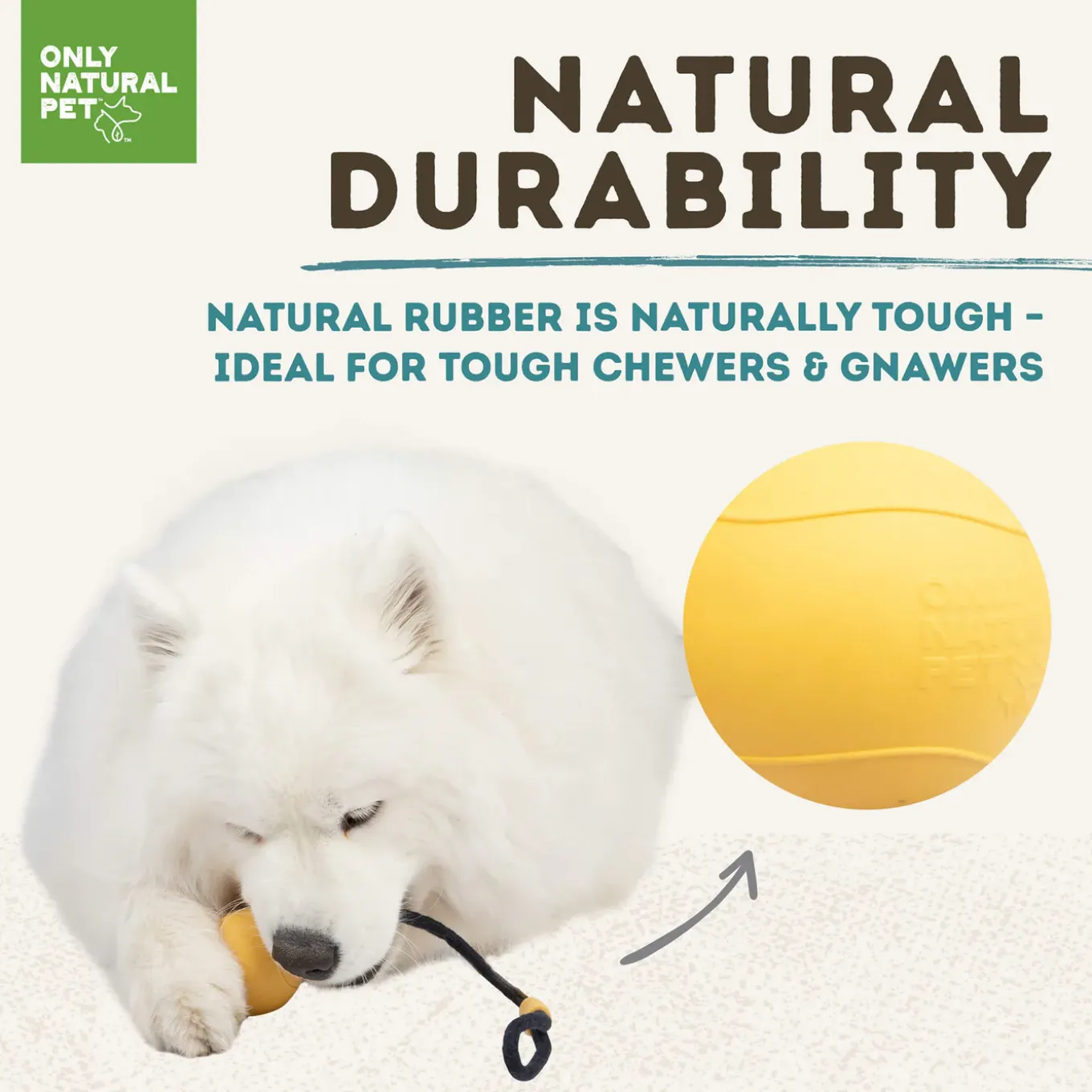 Only Natural Pet Natural Rubber Bond Building Fetch and Tug Dog Toys