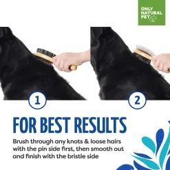 Only Natural Pet Pin Bristle Brush with Bamboo Handle for Dogs