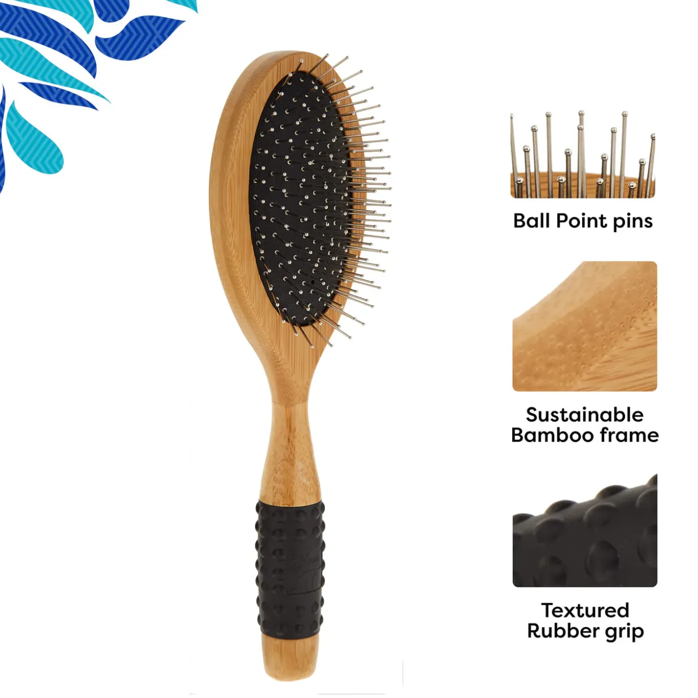 Only Natural Pet Pin Brush with Bamboo Handle for Dogs