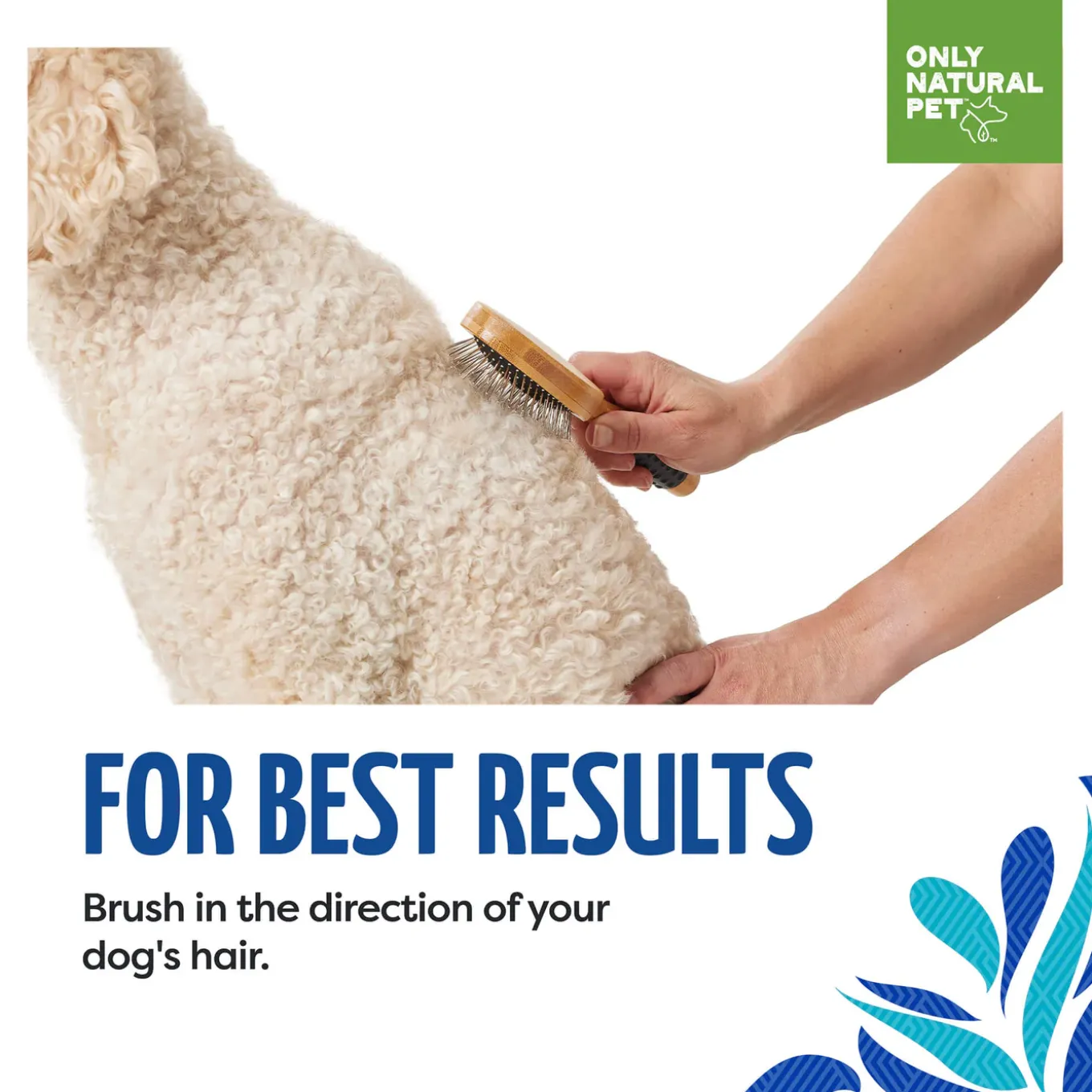 Only Natural Pet Pin Brush with Bamboo Handle for Dogs