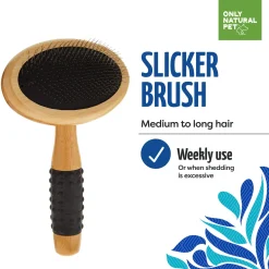 Only Natural Pet Slicker Brush with Bamboo Handle for Dogs