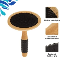 Only Natural Pet Slicker Brush with Bamboo Handle for Dogs